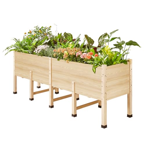 AMERLIFE 7x2 Ft Raised Garden Bed, 16 Inch Deep Wood Planter with Legs
