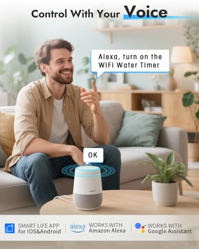 Insoma WiFi Sprinkler Timer, Water Timer for Garden, Smart Hose Timers with Hub Support 2.4GHz WiFi & Bluetooth, Rain Delay & Manual Watering, App/Voice Control Work with Alexa & Google Assistant - size: 1 Zone-WiFi