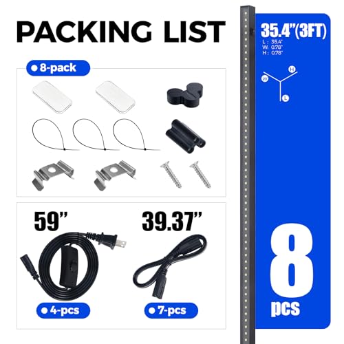 Barrina T5 Plant Lights, 3FT 128W (8 X 16W), 5000K, 8 Packs, Black Cover - color: White, size: 3FT-Black Cover