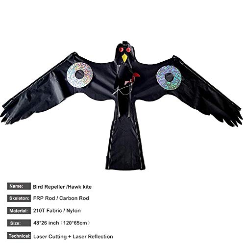 Birds Scarer Hawk Flying Kite Simulated Hawk Flash Reflective Device Professional Pigeon Scarer for Outdoor Home Garden Farm