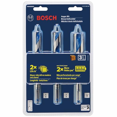 Bosch HSAS5003 3 pc. 6-1/2 in. High-Speed Auger Bit Set