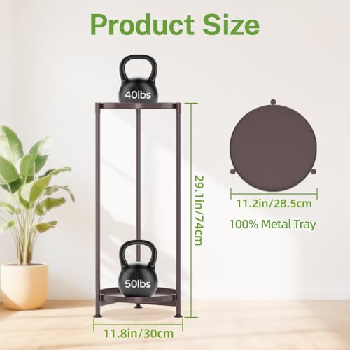 iDavosic.ly 2 Tier Metal Plant Stand Indoor Outdoor, 29 Inch Tall, Bronze - color: Violet Bronze