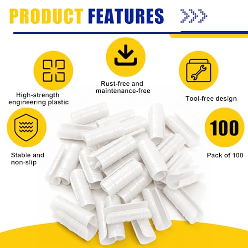 100 Pcs 1 Inch Greenhouse Clips, 25mm White Plastic Clamp Garden Buildings Frame Snap PVC Pipe Tube Clips for Greenhouse Films Sunshade Nets Row Covers Shelters Fixing, Farming, Gardening - color: White, size: 1 Inch