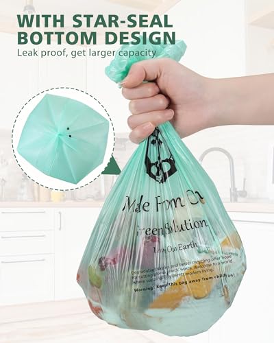 AYOTEE 200 Count 1.2 Gallon Small Biodegradable Trash Bags, Compost Bags