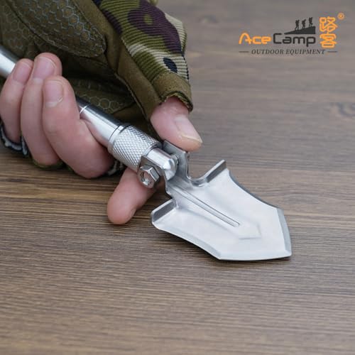 AceCamp Mini Shovel Foldable Detachable Portable Small Hand Shovel with Storage Bag