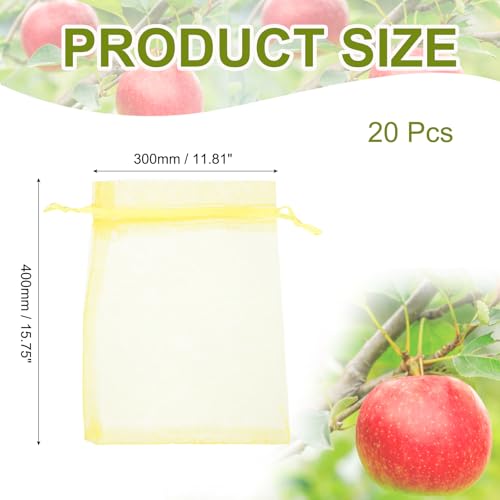 uxcell 20pcs Fruit Protection Bags 15.7x11.8 Garden Netting Cover Yellow - color: Yellow