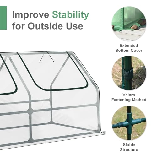 Aoodor 6 x 3 x 3 ft Mini Greenhouse - color: Transparent, size: 6 x 3 x 3 ft