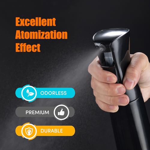 10OZ Continuous Spray Bottle - Hair & Face Ultra Fine Mist Spray Bottles, Refillable Empty Water Sprayer, Leak Proof Portable Spray Bottles for Hairstyling, Skincare, Plants, Cleaning, Pets, Travel - size: 10.1 Ounces