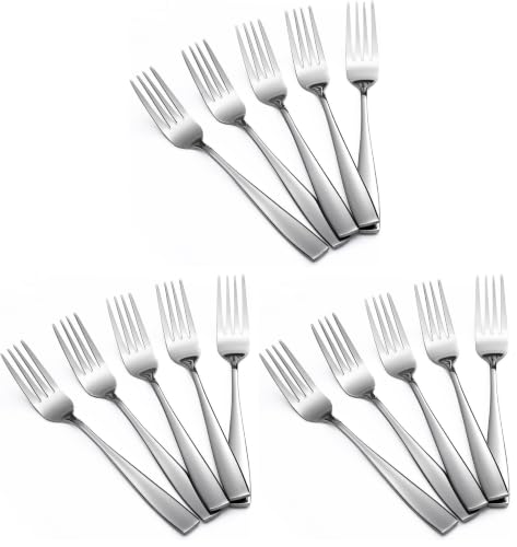 Eslite Stainless Steel Dinner/Salad Forks Set,12-Piece,8 Inches (Pack of 3) - size: 8 inches (Pack of 3)