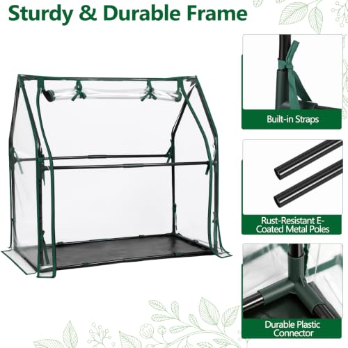Mini Greenhouse with Waterproof Pad, 36"×18"×33" Tabletop Small Greenhouse for Indoor Outdoor Seed Starting, Portable Plant Cover Tent for Seedlings, Germination, Plant Protection - size: 36" x 18" x 33"