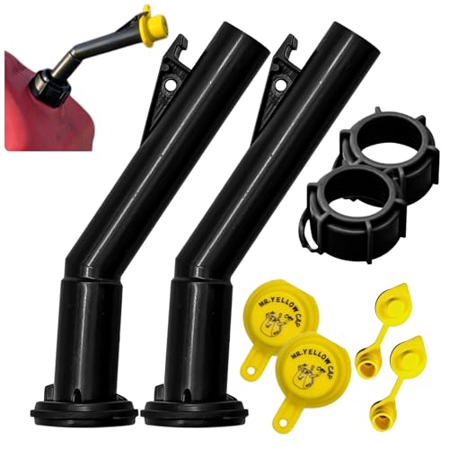 Mr Yellow Cap Gas Can Spout Replacement For ๐๐ฅ๐ ๐๐ญ๐ฒ๐ฅ๐ ๐๐ฅ๐ข๐ญ๐ณ ๐๐จ๐ง๐ญ๐๐ข๐ง๐๐ซ๐ฌ ๐๐๐๐ - 2 Can Nozzle, 2 Rings, 2 Gas Caps, & 2 Gas Vents, Fuel Can Spout Replacement, Gas Tank Nozzle - size: 2-Pack Spouts&Vents Kit