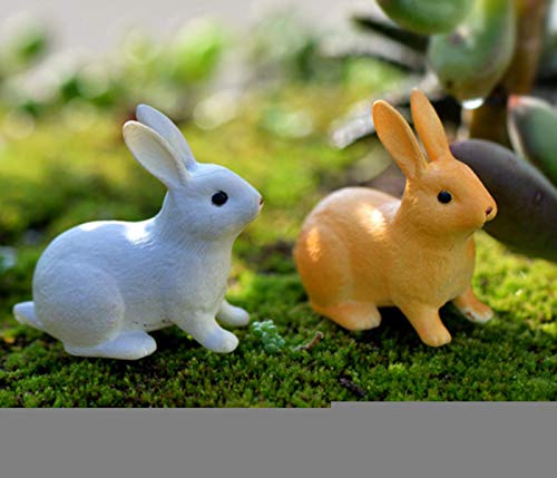 16 Pcs Fairy Garden Miniature Rabbit Figure Mini Bunny Figurines Miniature Animal Rabbit Figures, Rabbit Cake Topper Decoration Desktop Decor