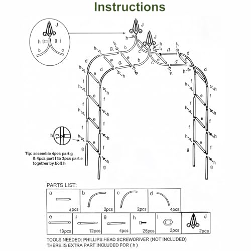 Thick Gothic Pointed Metal Garden Arch Rust-Proof for Climbing Vines Roses - size: XL