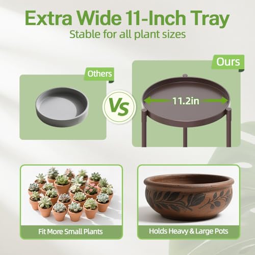 iDavosic.ly 2 Tier Metal Plant Stand Indoor Outdoor, 29 Inch Tall, Bronze - color: Violet Bronze