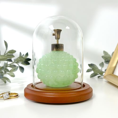 Plymor 3" x 4" Glass Display Dome Cloche (Walnut MDF Base) - color: Walnut Mdf Base