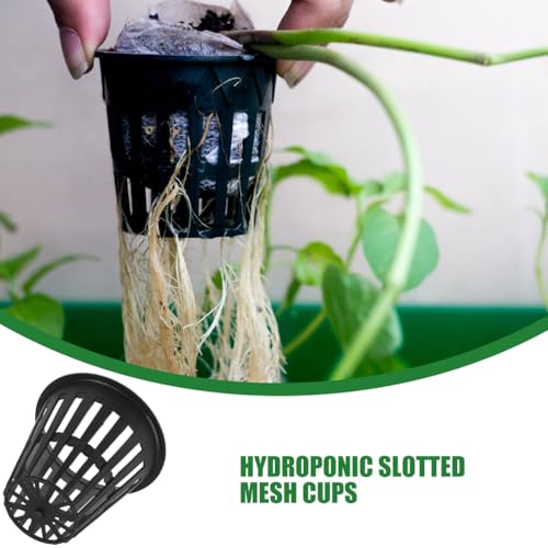 Toddmomy Hydroponic Grow Baskets 5-Pack 2.16X1.96X1.18 in Slotted Mesh Net Cups for Root Aeration Seed Starting Vegetables Orchids Aquaponics Plant Starter Containers