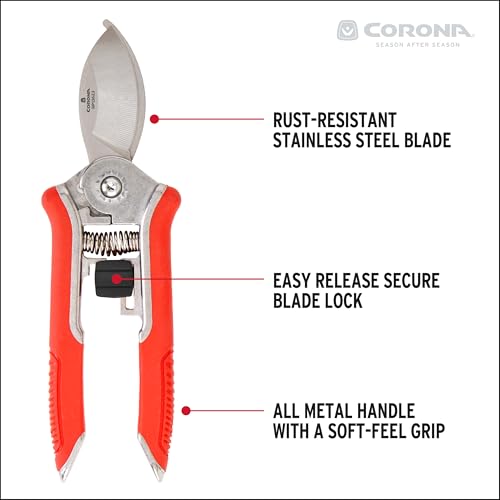 Corona BP 13623 Yard Essentials Houseplant Pruners, Red - size: Houseplant Pruners