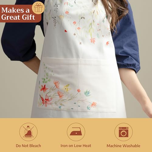 Maison d' Hermine Aprons for women with Pocket 100% Cotton (27.50"x31.50") - color: 001 - Colmar