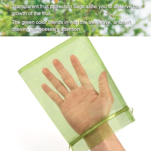 Shintop 100Pcs Fruit Protection Bags, 6x9inch Green Fruit Tree Net Cover - size: 6x9 inch