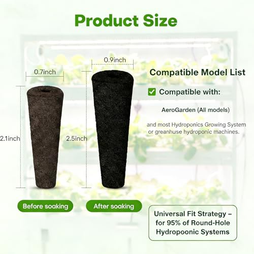 52 Pack Hydroponic Seed Starter Refill Kit - Compatible with Aerogarden & Most Indoor Growing Systems - Includes Grow Sponges,Pod Labels,A&B Plant Food Nutrients (24 Sponges&Labels + A&B Nutrients)