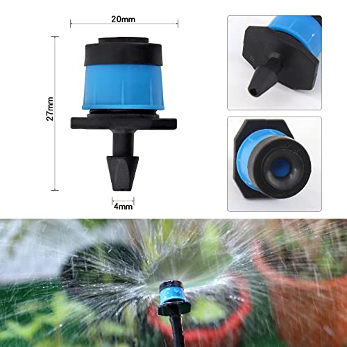 100pcs Adjustable Drip Irrigation Emitters for 1/4" Irrigation Tubing