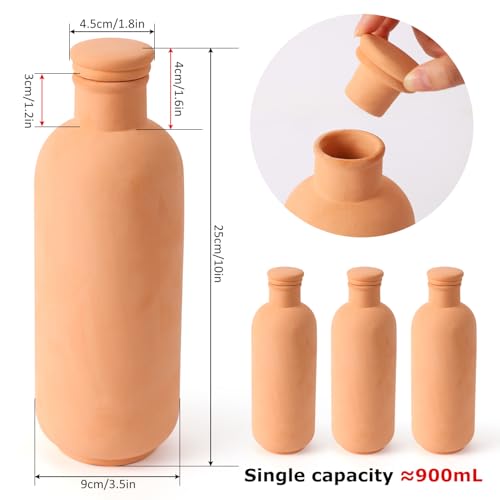 3pcs Terracotta Plant Watering Globes 3.5 * 10inch Terracotta Watering Pots Self Watering Planter 900ml for Indoor Outdoor Plants Clay Plant Watering Globes Planter Insert Watering Pots - style: ï¼§