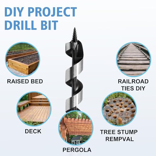 22 x 430mm (Approx. 7/8 x 17 Inch) Wood Auger Drill Bit - 1pcs - size: 22x430mm (Approx. 7/8 x 17")