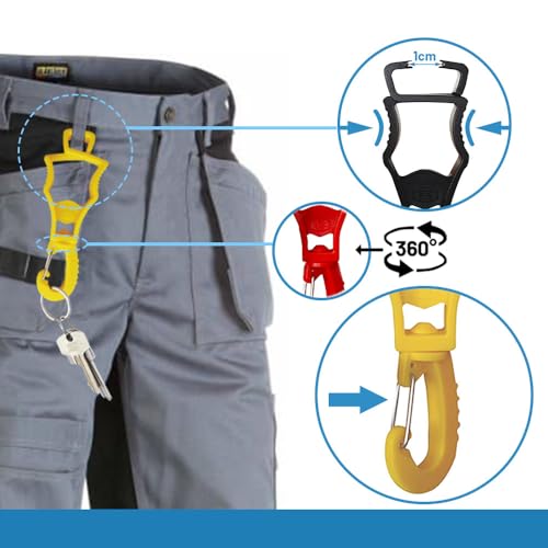 Seibertron Patented Glove Clips, Work Gloves Grabber Holder Clip to Pants, 2 Pieces Yellow - color: Yellow