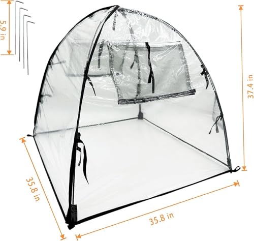 Plant Tent Cover Freeze Protection for Winter Plants Clear 36" x 36" x 38" - size: 36" x 36" x 38"