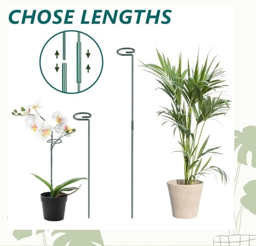 MAFONE 12 Pack 16inch Metal Plant Support Stakes for Tomato Orchid Lily - size: 12pcs 16 inch