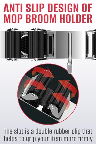 Mop and Broom Holder - Clear Cleaning Clutter and Reclaim Your Space - size: Standard