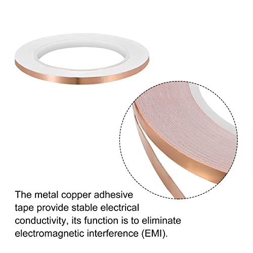 PATIKIL Copper Tape 0.2 Inch x 21 Yards 0.05 Thick Copper Foil Tape Single Sided Conductive Adhesive EMI Shielding for Electronics, Circuits, Grounding - size: 0.2 Inch x 21 Yards x 0.05mm