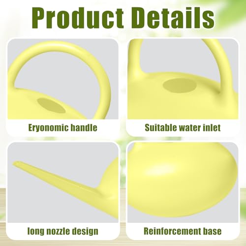 ZXJ Small Plastic Watering Can - 1/4 Gallon - for Home Plant Garden - Yellow - color: Yellow