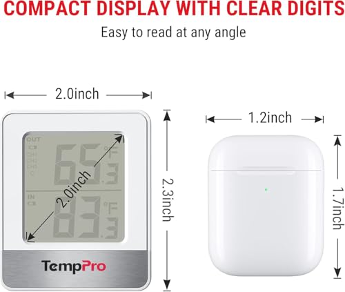 TempPro TempAir Indoor Outdoor Thermometer Wireless 500FT
