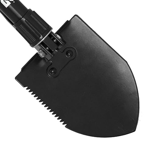 SOG Entrenching Tool- 18.25 Inch Folding Survival Shovel with Wood Saw Edge and Tactical Shovel Carry Case- Black (F08-N) - style: Standard