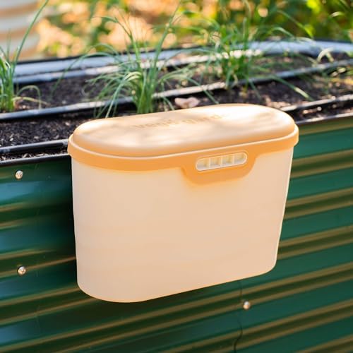 Vego Garden Heavy-Duty Hanging Garden Toolbox, Weather-Resistant Durable Polymer, Holds Up to 44 lbs, Features a Rounded Lid Daffodil Yellow - color: Daffodil Yellow