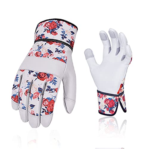 Vgo... Gardening Gloves for Women, Goatskin leather,Puncture Resistant Palm and Fingertips,Touchscreen(GA3561) - size: Small(Pack of 1)