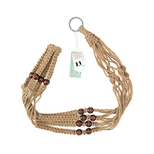 Mkono Macrame Plant Hanger Indoor 35 Inch Hanging Planter Basket Brown 1Pc - color: Brown