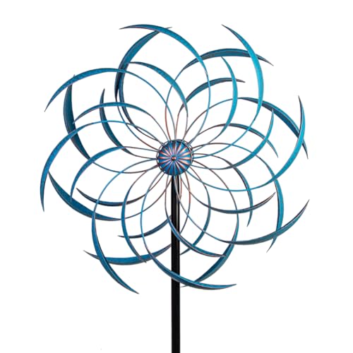 Stargarden Wind Spinners Outdoor -Metal Large Kinetic Wind Spinners - color: Blue-a-23"