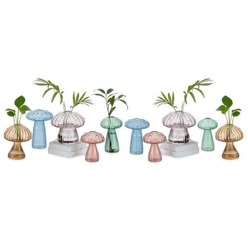 Glasseam Glass Plant Propagation Stations: 10Pcs Mushroom Propagation Vases - color: Colorful, size: 10Pcs