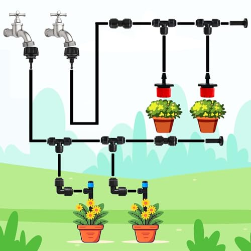 10 Pack 1/4 Inch Drip Irrigation Shut Off Valve Fittings - 1/4'' Drip Line Push-to-Fit Switch Valve Connectors for 1/4 Inch Drip Irrigation Tubing Regulate Water Flow - size: 1/4" Push-to-connect Valve