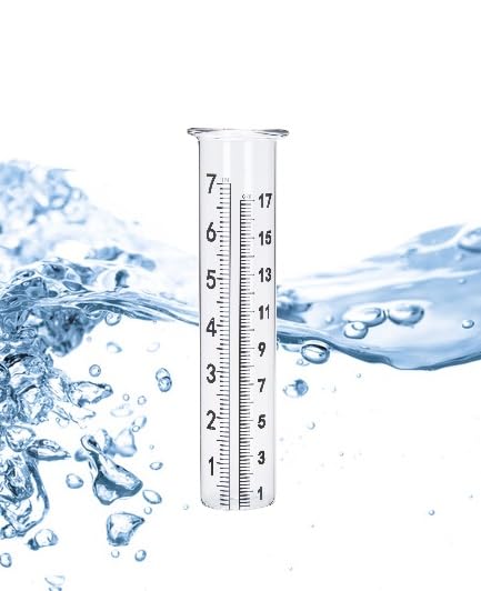 7" Capacity Rain Gauge Glass Replacement Tube with Lip for Yard Garden (2)