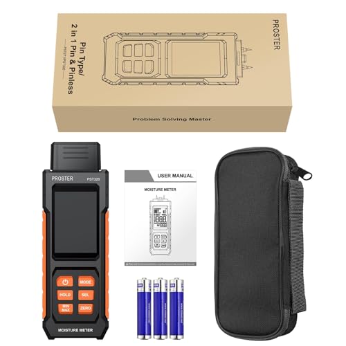 Proster 2-in-1 Moisture Meters Pin Pinless Tester for Wood/Drywall