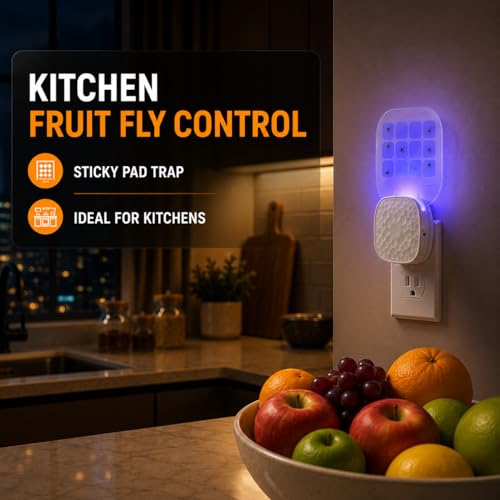 Fruit Fly Traps for Indoors 2 Pack with Double-Sided Sticky Glue Cards
