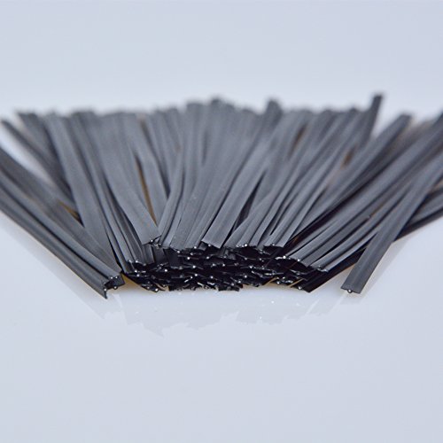 Plastic Black Twist Ties, 5”, 1000 Pcs - color: A-black