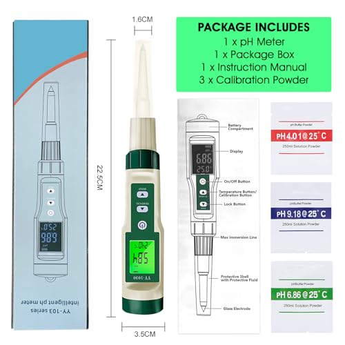 Digital pH Meter for Food, pH Tester for Sourdough Bread Dough Cosmetics