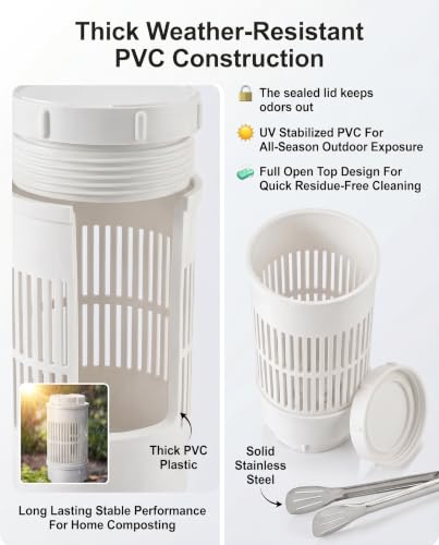 2 Pack Underground Earthworm Composting Bins, with Base and Lid,11.2 inch