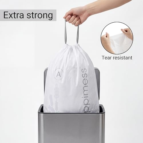 happimess 20-Count Lavender 8 Gal Drawstring Trash Bags, White, Pack of 3 - color: White (Lavender Scented), size: 60 Count (Pack of 1)