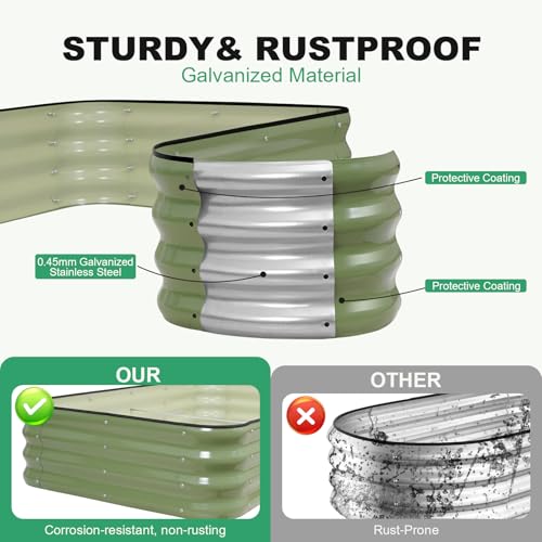 1MORE Raised Garden Bed,4 in 1 Modular Planter Raised Bed,5x3x1ft,Green-1Pk - color: Green, size: 1pack-5X3X1