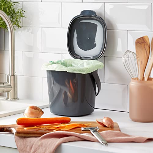 OXO Good Grips Easy-Clean Compost Bin, 0.75 Gal, Charcoal - color: Charcoal, size: 0.75 Gallon